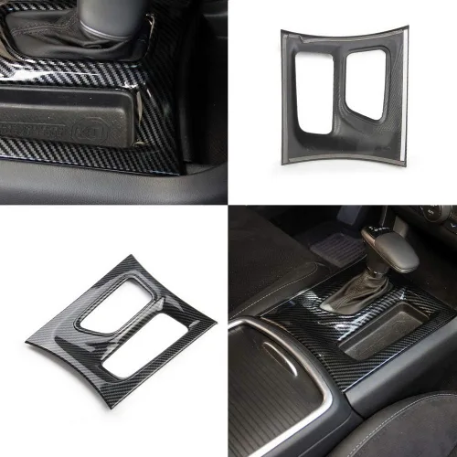 Miniatura 4 de Crosselec - Ajuste de cambio de engranajes de control central de fibra de carbono para Dodge Charger 2015+ (Negro)