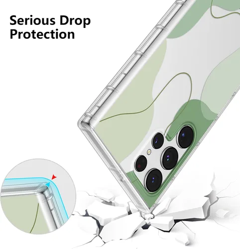 Miniatura 4 de DEFBSC Funda compatible con Samsung Galaxy S22 Ultra, diseño artístico de forma suave con funda protectora de parachoques incorporada, bonita funda