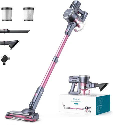 Miniatura 8 de Lubluelu Aspiradora inalámbrica, aspiradora de palo recargable inalámbrica con motor sin escobillas ligero de 235W, diseño autoportante y manual
