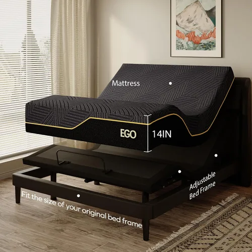 Miniatura 2 de MLILY EGOHOME - Base de cama ajustable individual XL con patas ajustables, base de cama eléctrica plegable de metal con control remoto inalámbrico