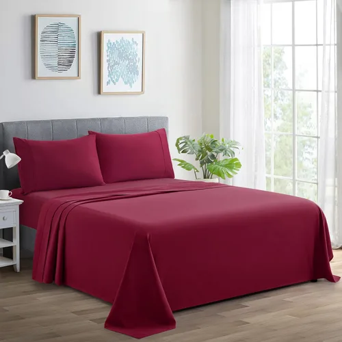 Miniatura 12 de Marina Decoration Juego de sábanas de 600 hilos ultra suave con bolsillo profundo para hotel estándar de hotel para todas las estaciones, 4 piezas