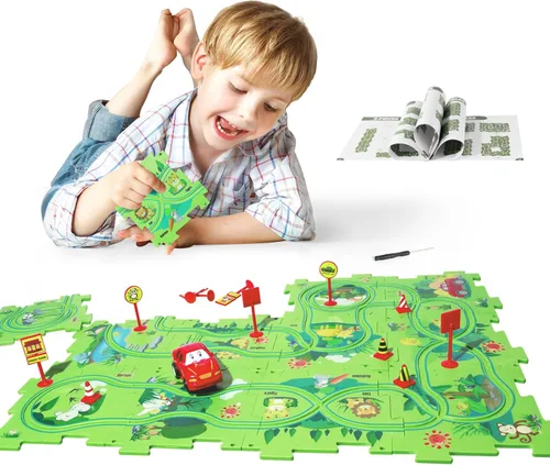 Miniatura 11 de YOOYID Puzzle Racer - Juego de pistas de coche para niños, juguetes para niños de 3 a 5, juguetes para niños de 3, 4, 5, 6 años, juguetes