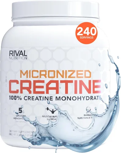 Miniatura 9 de RIVAL NUTRITION Creatina micronizada I 100% creatina monohidrato en polvo I sin sabor, 120 porciones, 21.16 oz por envase I 0.18 oz por porción I