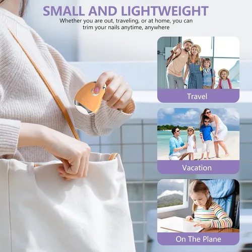 Miniatura 2 de Cortaúñas eléctrico para personas mayores con lima de uñas eléctrica, luz LED y 3 velocidades, cortaúñas eléctrico automático para adultos y niños