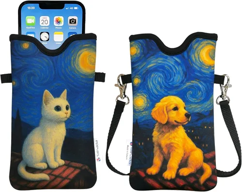 Miniatura 51 de Tainada Funda Estuche Bolsa de Neopreno para Teléfono para Hombres y Mujeres con Correa Cruzada/Cordón para el Cuello para iPhone 17/16/15 Pro Max