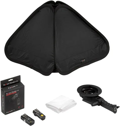Miniatura 12 de Fotodiox Softbox plegable de 32 x 32 pulgadas, kit de flash 2X con disparadores remotos para Nikon - Dos softboxes plegables y soportes de luz