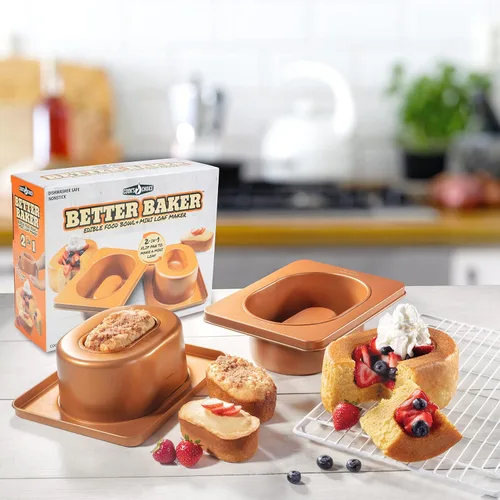 Miniatura 5 de SCS Direct Cook's Choice Better Baker - Tazón de postre comestible 2 en 1 y mini panificadora con libro de recetas de recetas - Molde para hornear