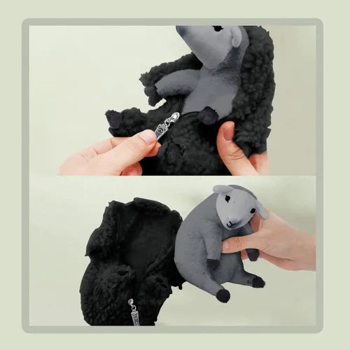 Miniatura 5 de AGRIMONY Bonitos animales de peluche de oveja afeitada, pequeños peluches de cordero kawaii, juguetes de peluche, regalos divertidos de Pascua San