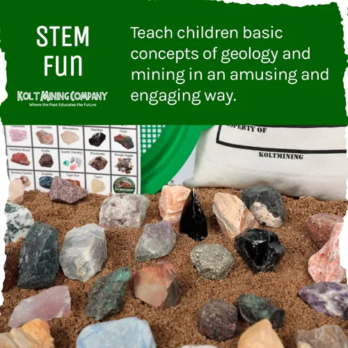 Miniatura 5 de Kit de excavación de actividades - Mother Lode incluye fósiles, puntas de flecha, dientes de tiburón, excavar cristales reales, rocas, minerales