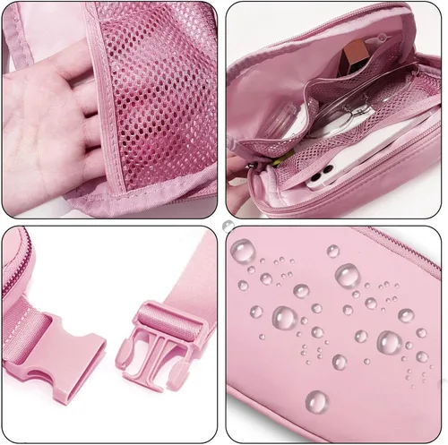 Miniatura 50 de Riñonera, bolsa para cinturón, correa ajustable ajustable de 40 pulgadas, para mujeres y hombres