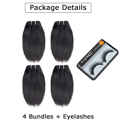 Miniatura 6 de Liang Dian Paquetes de cabello humano corto de 8 pulgadas color natural 4 paquetes 12A cabello virgen brasileño 100% cabello humano liso sin