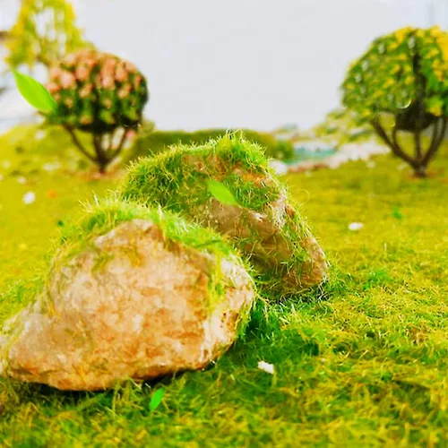 Miniatura 6 de Cayway Paquete de 9 piezas de base en miniatura, kit de materiales para base de paisajes, incluye piedra, arena decorativa, hierba, nieve
