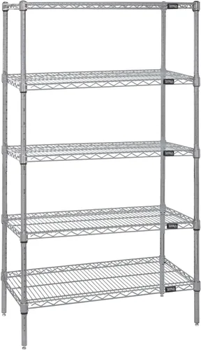 Miniatura 54 de Quantum Storage Systems WR74-1824BK Kit de inicio para estantería de alambre de 4 niveles de altura de 74 pulgadas, acabado negro, 18 pulgadas