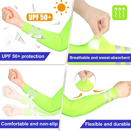 Miniatura 4 de SATINIOR 6 pares de mangas de compresión para brazos con protección solar UV, para mujeres y hombres, golf, deportes al aire libre Color vívido