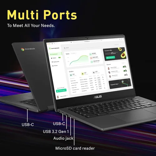 Miniatura 8 de ASUS Chromebook Laptop de 14 pulgadas – Google Chromebook School Student – 8Core MediaTek Kompanio 520 – Pantalla FHD – USB C – Wi-Fi 6-15 horas