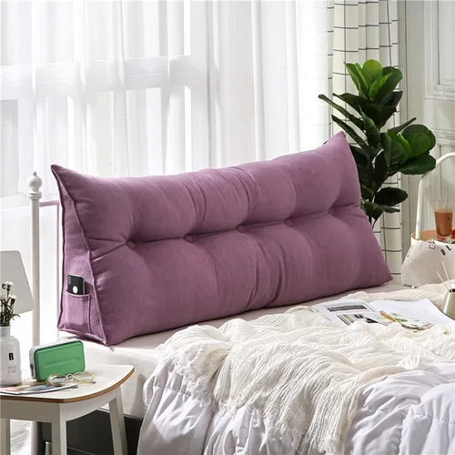 Miniatura 2 de Cojín de respaldo triangular para cabecero, almohada de lectura doble grande para sofá cama, cojín lumbar de cuña con funda extraíble