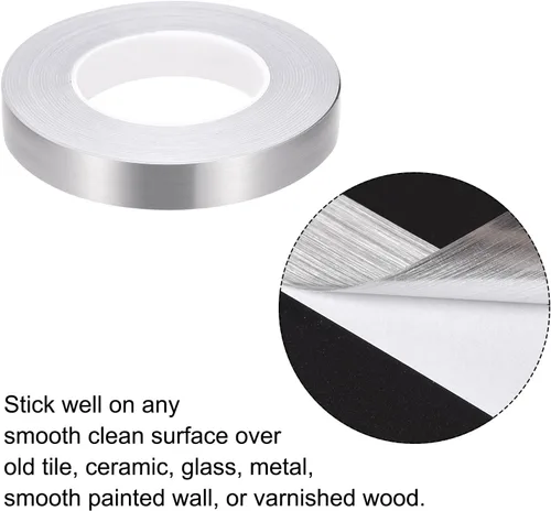 Miniatura 4 de MECCANIXITY Adhesivo autoadhesivo para azulejos, tira de cinta de sellado de huecos de 0.8 pulgadas x 55 yardas para pared, piso, techo, muebles