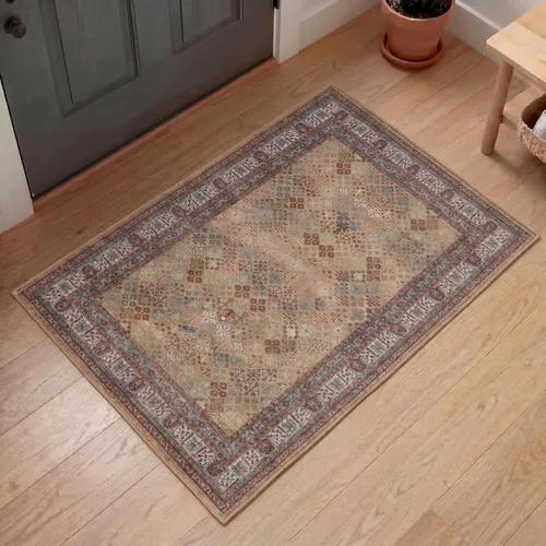 Miniatura 93 de Kuden Alfombra pequeña de 2 x 3, lavable a máquina, parte trasera antideslizante, estilo vintage, suave, pelo bajo, alfombras de área para entrada