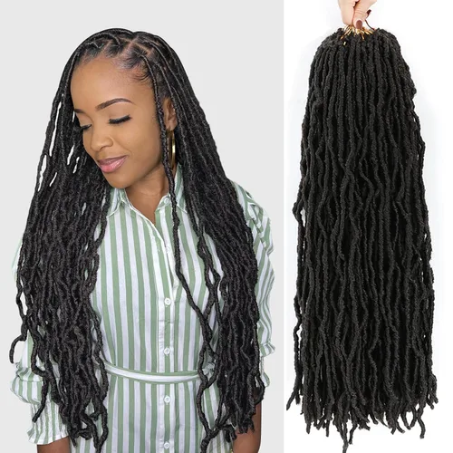 Extensiones de cabello de ganchillo suaves de 22 pulgadas, 7 paquetes de rastas sintéticas preenlazadas para mujeres negras, extensiones de cabello