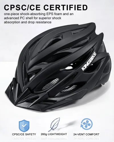 Miniatura 2 de KINGBIKE - Casco de bicicleta para adultos, hombres, mujeres y jóvenes, para ciclismo en carretera y montaña, con luz recargable por USB