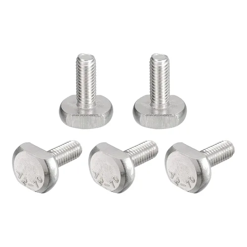 Miniatura 23 de uxcell Pernos de ranura en T, 5 unidades M5x25mm Pernos deslizantes de caída en T de acero inoxidable 304 con forma de T para pista en T