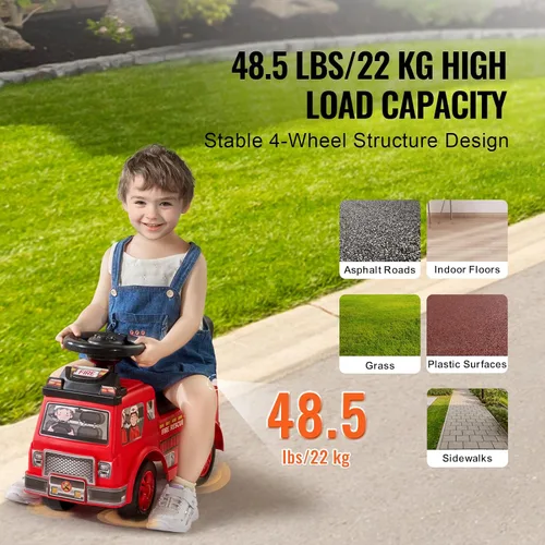 Miniatura 3 de VEVOR Coche de Paseo con Empuje para Niños Pequeños, Edades 19+ Meses, Coche de Carreras, Juguete de Paseo para Niños Pequeños que Pasa de Sentado a