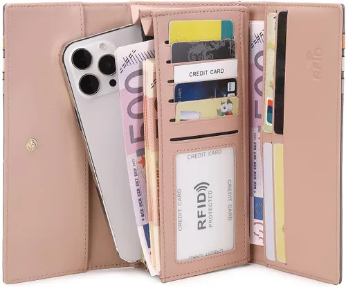 Miniatura 7 de Pomelo Best Cartera para mujer, cartera para mujer, cartera para mujer 2024, cartera de cuero con bloqueo RFID con múltiples ranuras para tarjetas