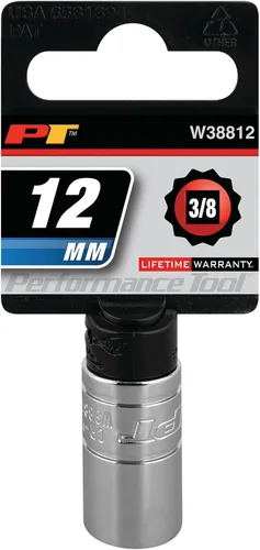 Miniatura 2 de Performance Tool W38812 Enchufe de 12 puntas, unidad de 3/8 de pulgada, 12 mm