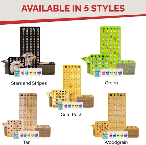 Miniatura 9 de MR CHIPS Tarjetas de bingo a prueba de atascos con ventanas deslizantes, 50 tarjetas de obturador reutilizables, 75 tarjetas de llamadas, 1 tablero