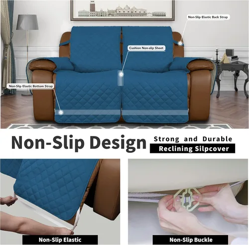 Miniatura 4 de Easy-Going - Funda reclinable de gran tamaño para sillón doble, funda de sofá reversible para sillón reclinable doble, funda de sofá dividida