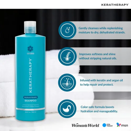 Miniatura 6 de KERATHERAPY Champú hidratante con infusión de queratina, 33.8 onzas líquidas, 33.8 fl oz, champú hidratante antiencrespamiento para cuero cabelludo