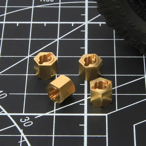 Miniatura 6 de RCAWD Adaptador de cubo hexagonal de rueda de latón completo H7* 0.244 in extendido 0.079 in para 1/24 FMS FCX24 piezas de actualización