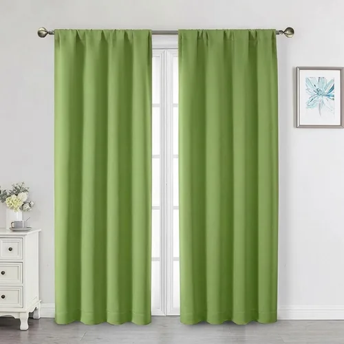 Miniatura 16 de Cortinas opacas para dormitorio, sala de estar, juego de 2 paneles de 54 pulgadas de largo, cortinas de oscurecimiento de habitación con aislamiento
