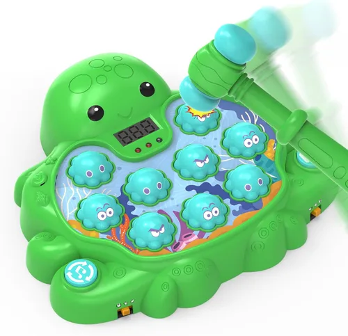 Juego de Golpe de Vitalidad de Pulpo, Juguete Musical Educativo Whack-A-Mole con 2 Modos de Juego, Pantalla de Puntuación Digital, Juguete de Verde