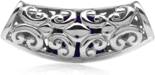 Miniatura 17 de Silvershake Colgante de diapositiva con incrustaciones de filigrana de plata de ley 925 chapada en oro blanco