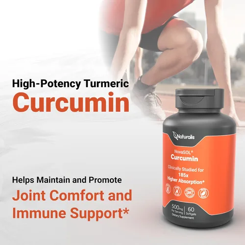 Miniatura 7 de Naturalis NovaSOL Curcumina de cúrcuma (5,550 mg equivalentes de curcuminoides por porción), clínicamente probado con una mejor absorción 185 veces