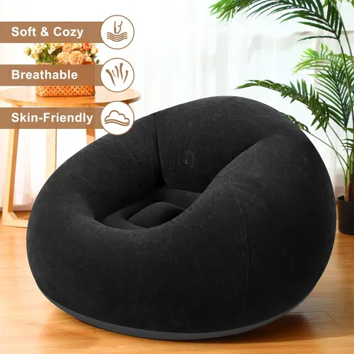 Miniatura 3 de Realspring 6, 9, 12 piezas de puf inflables para adultos con bomba de aire eléctrica, sofá plegable portátil inflable para acampar nocturno de cine