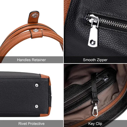 Miniatura 7 de Over Earth Genuine Leather Purses for Women Large Hobo Bags Lady Shoulder Handbags with Detachable Strap