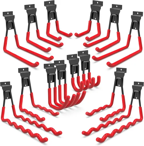 Miniatura 14 de 3-H, accesorios para pared de listones de 18 piezas, ganchos y perchas de pared de listones de múltiples tamaños, pared de listones resistente