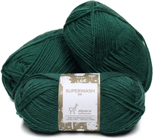 Miniatura 41 de 100% lana pura Superwash de Alpaca Warehouse, juego de 3 madejas (150 gramos) de peso DK - Procedencia directa de Perú - Celestialmente suave