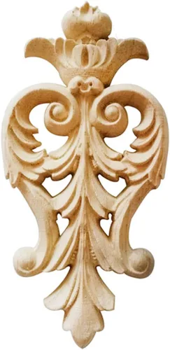 Miniatura 14 de Apliques de madera - Onlays tallados a mano (sin pintar) para puerta, pared, gabinete, chimenea y armario