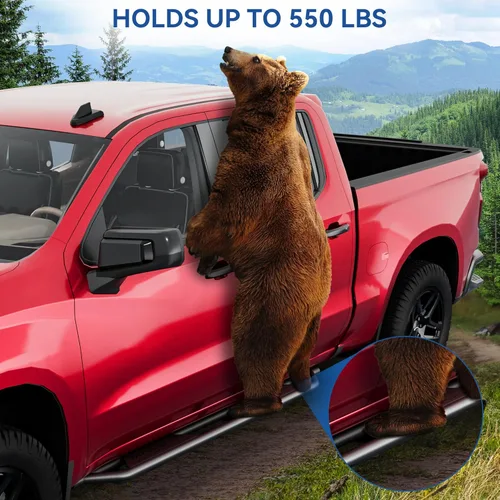Miniatura 6 de OEDRO Estribos compatibles con Chevy Colorado/GMC Canyon Crew Cab 2015-2026, barras Nerf con barras laterales negras texturizadas