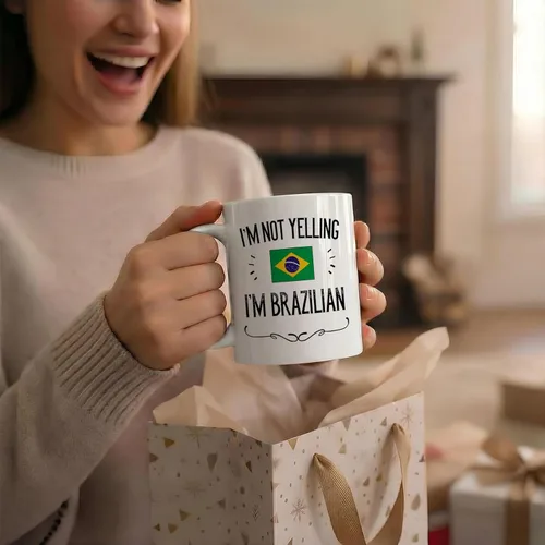 Miniatura 5 de Casitika Recuerdo y regalos del orgullo brasileño. Taza de café de 11 onzas. Idea de regalo para esposa, marido, amigo o compañero de trabajo