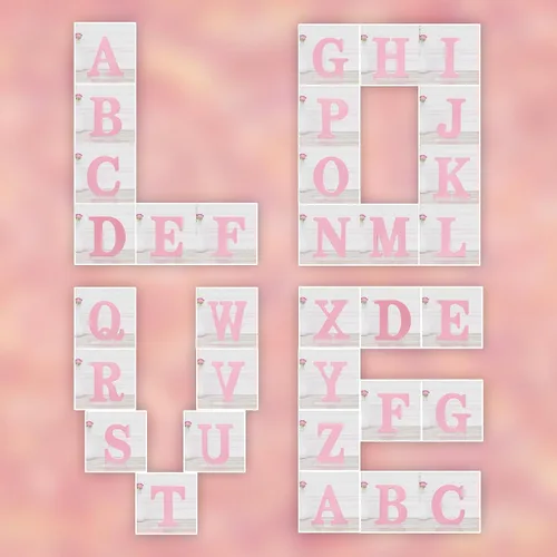 Miniatura 7 de Letras de madera rosa de 4 pulgadas, letras de madera sin terminar para decoración de pared, letras decorativas de pie en rodajas, decoración