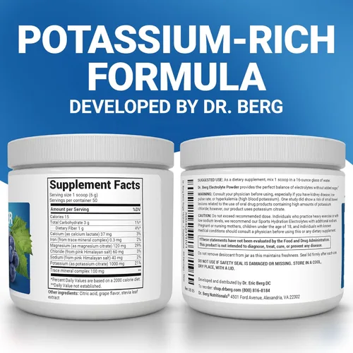 Miniatura 2 de Dr. Berg Polvo de Electrolitos Keto Sin Azúcar para Hidratación - Mejorado con 1000 mg de Potasio y Sal Rosa del Himalaya Real (NO Sal de Mesa)