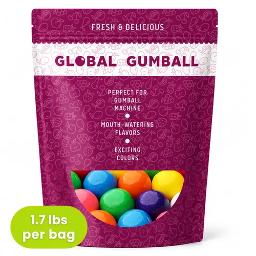 Miniatura 3 de Bolas de chicle para máquina de chicles – Bolas de chicle grandes de doble burbuja de 1 pulgada – Goma de mascar con sabor a fruta surtido