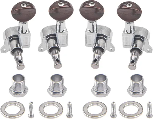Miniatura 2 de Juego de 4 clavijas de afinación para ukelele Yootones 2L2R, juego de cabezales de máquina compatibles con guitarra de ukelele de 4 cuerdas