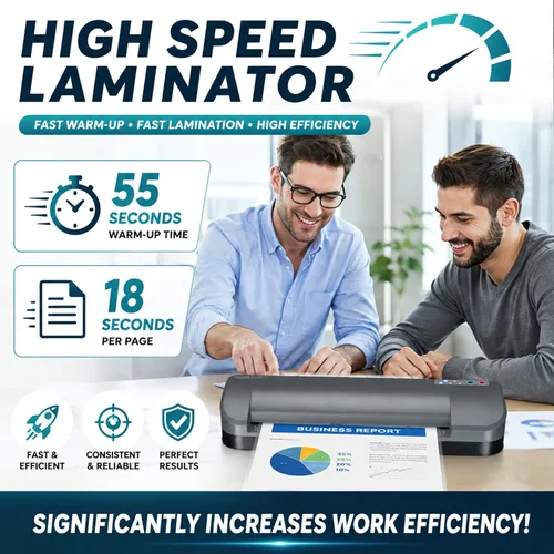 Miniatura 2 de SINCHI Laminador térmico de 13 pulgadas y aplicador de lámina, 3 a 10 mil, 4 rodillos, calentamiento de 55 segundos, 18 segundos/página, apagado