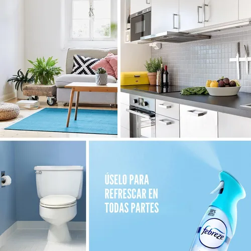 Miniatura 2 de Spray ambientador Febreze, aroma limpio y resistente, eliminador de olores para olores fuertes, 8.8 onzas (paquete de 3)