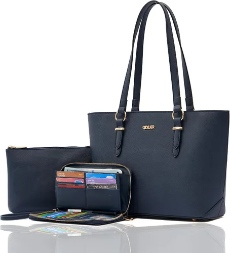 Juego de bolsos y carteras para mujer, bolso de mano para el trabajo, bolso de hombro con asa superior y cartera a juego